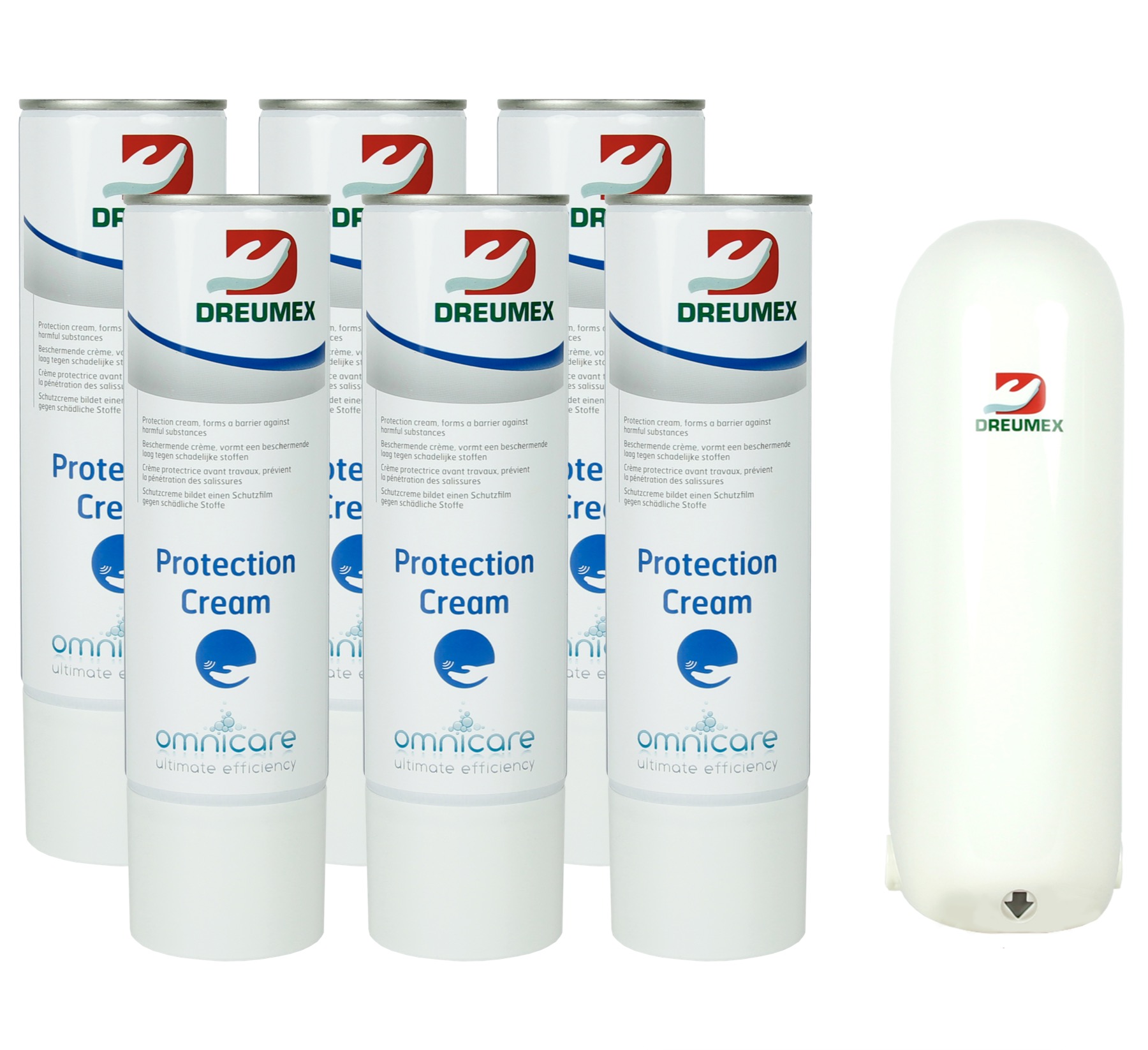 6x Dreumex Omnicare Protection Cream Ochranný krém 400ml + dávkovač