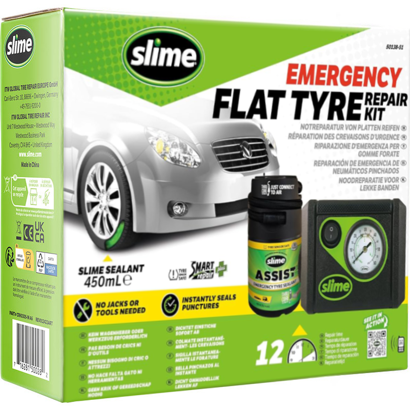 SLIME Opravná sada (450ml) Smart Repair PLUS pre defekty osobných vozidiel