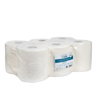 Papierový uterák HYGOFLEXI v rolke, 2 vrstvy, biely, 6 roliek/1bal.